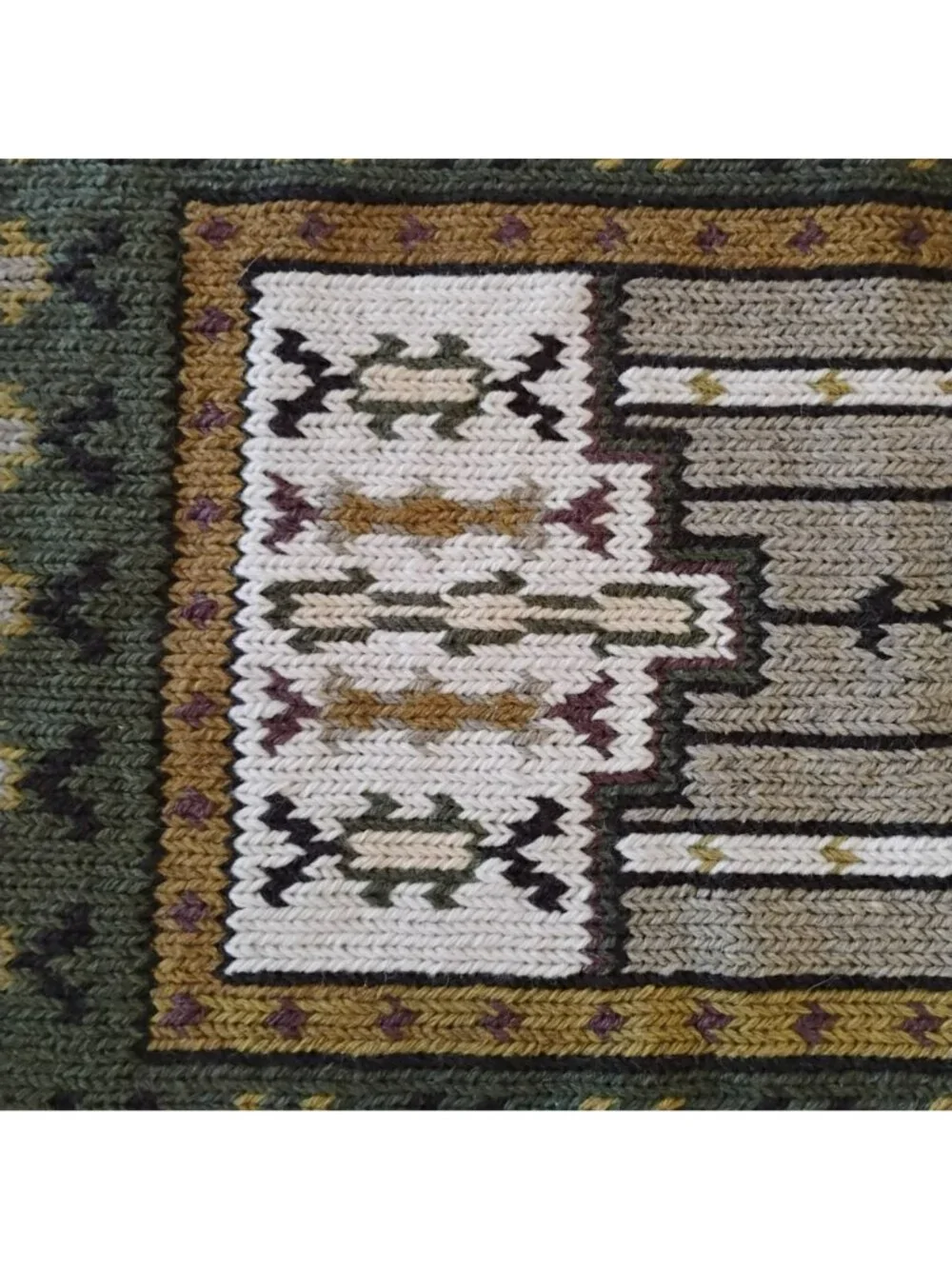 Vintage Finnish Ryijy Wall Hanging, Mid Century Modern Wool Rya Rug Tapestry